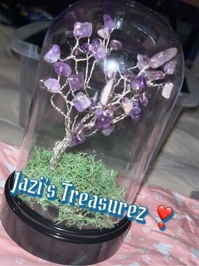 Custom Amethyst Crystal Chip Wire Tree Dome